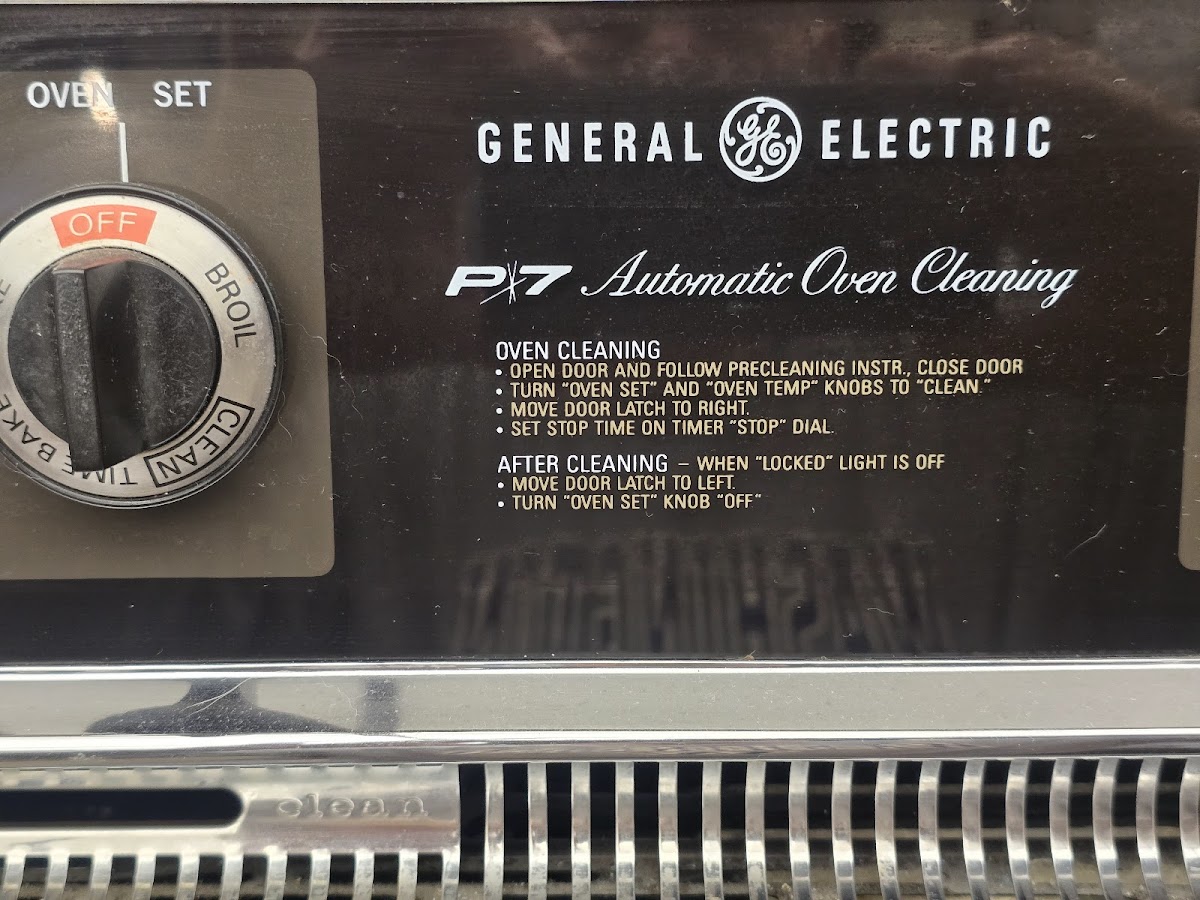 A vintage General Electric oven control panel we still find parts for